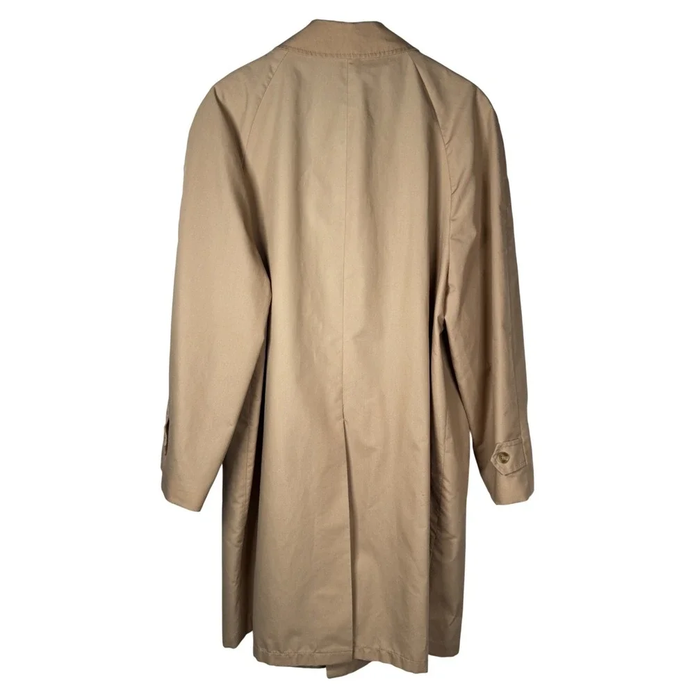 Vtg‎ Sears The Mens Store Trench Coat Mens 46R Beige Overcoat Outerwear Classic